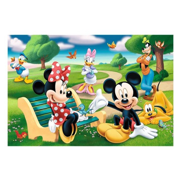 Puzzle copii Minnie si Mickey, 24 de piese, Trefl, 60x40 cm, 3 Ani +