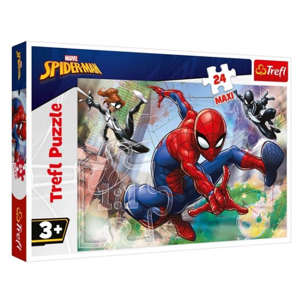 Puzzle copii Spiderman, 24 de piese, Trefl, 60x40 cm, 3 Ani +