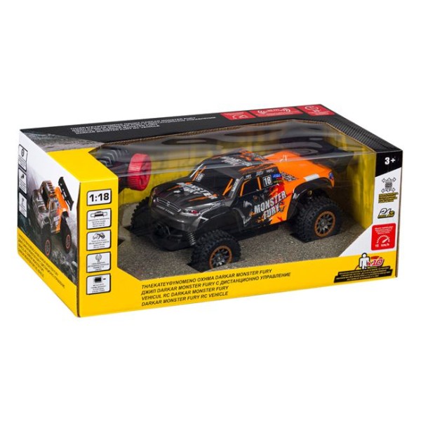 Masina cu Telecomanda Off Road Darkar Monster Fury,Portocalie, 40x22x16 cm, Varsta 3 Ani +